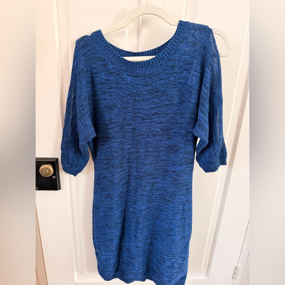 Trina Turk Blue Knit Sweater Dress (med)